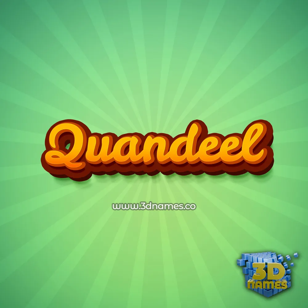 quandeel in Green Rays style - 3D name wallpaper