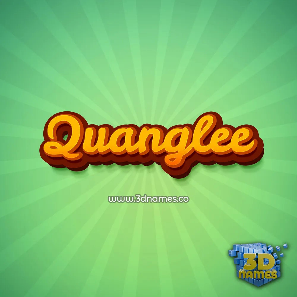 quanglee in Green Rays style - 3D name wallpaper