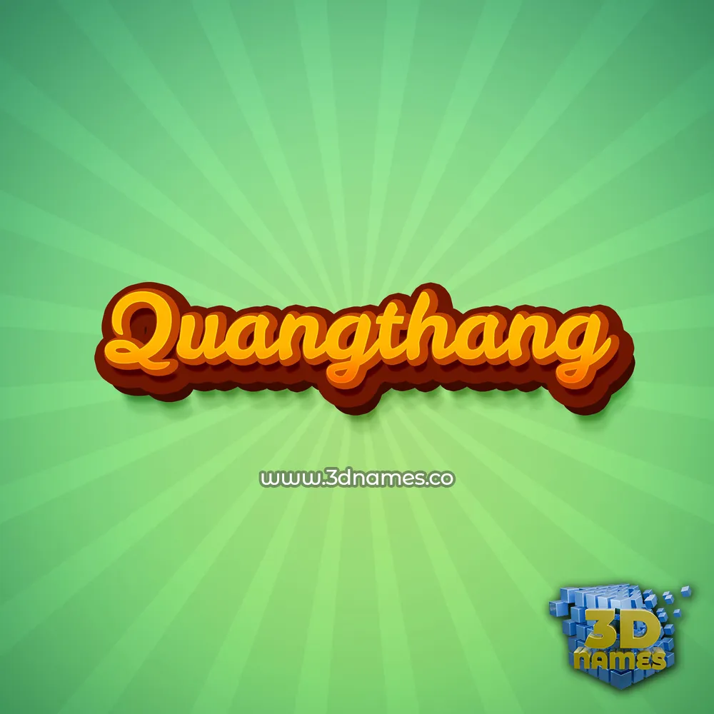 quangthang in Green Rays style - 3D name wallpaper