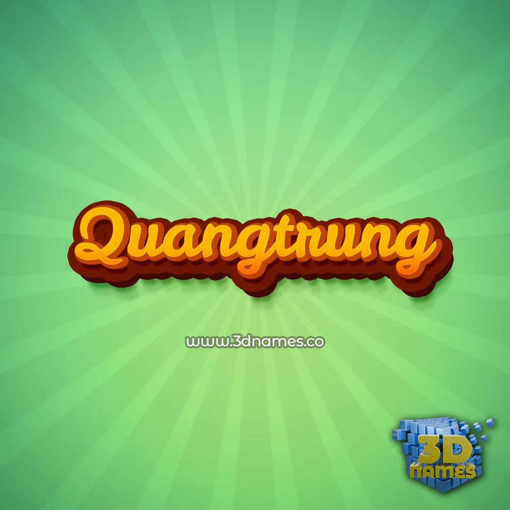 quangtrung in Green Rays style - 3D name wallpaper