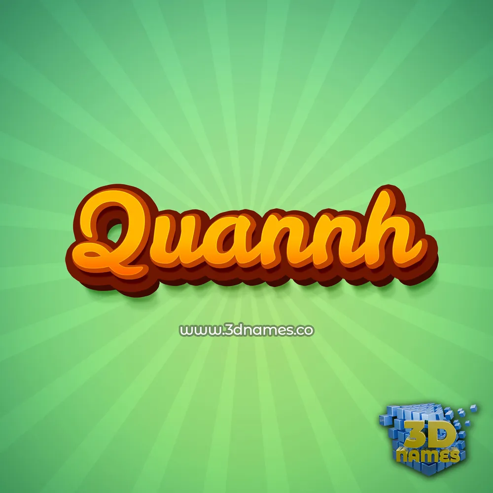 quannh in Green Rays style - 3D name wallpaper