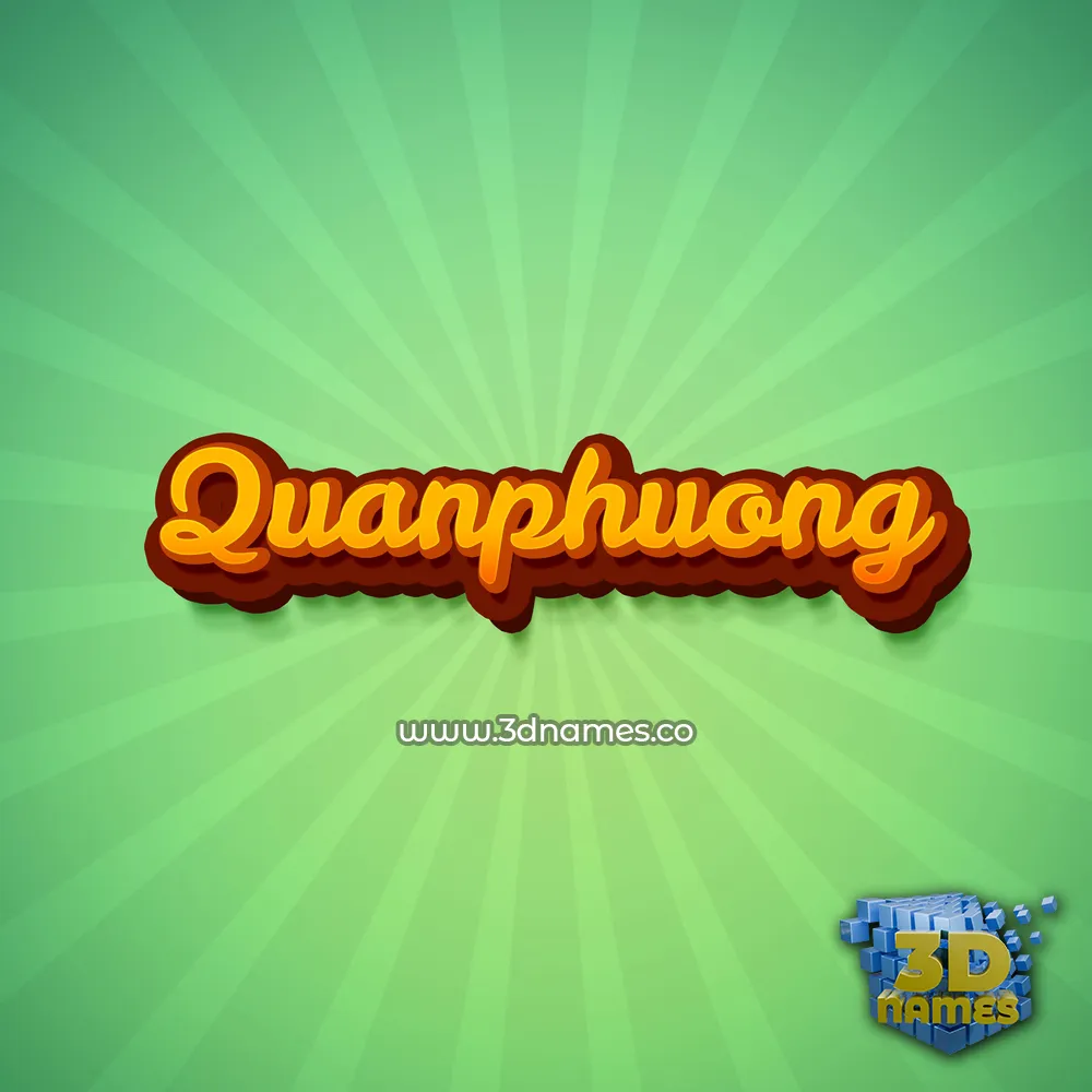 quanphuong in Green Rays style - 3D name wallpaper
