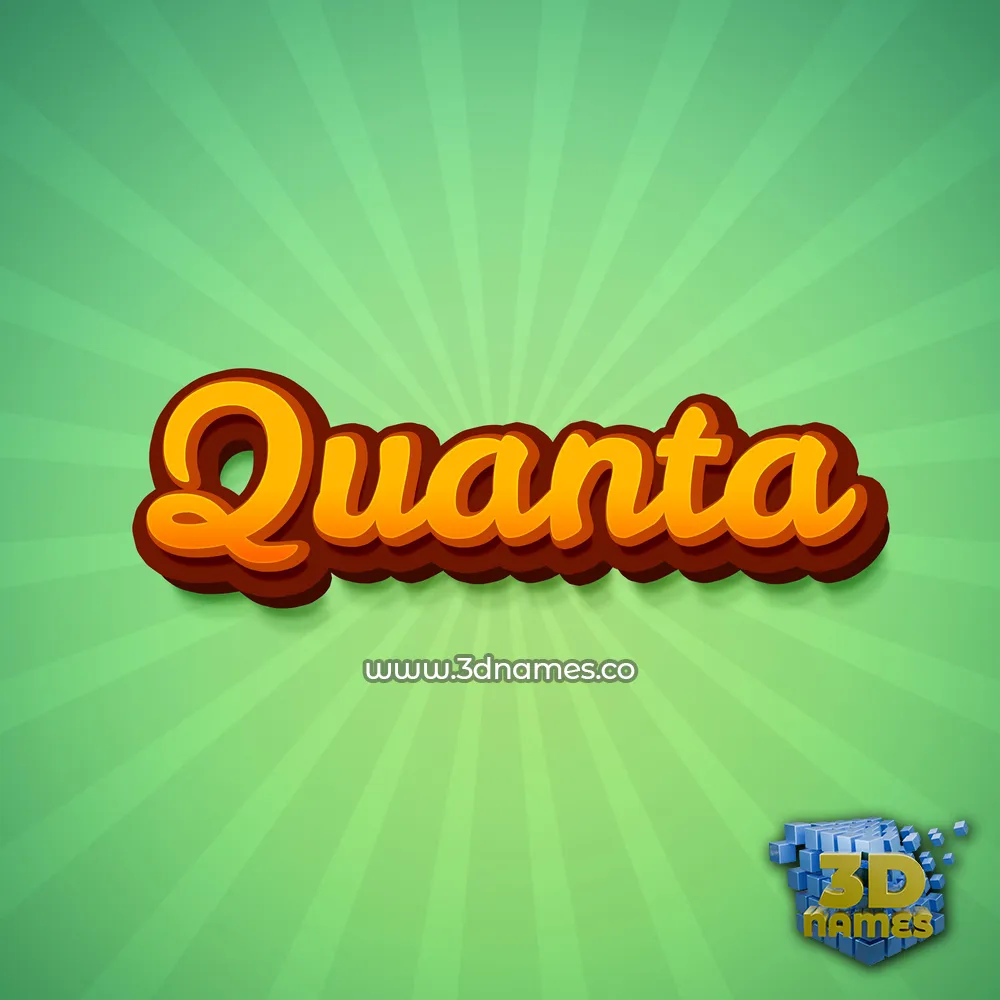quanta in Green Rays style - 3D name wallpaper