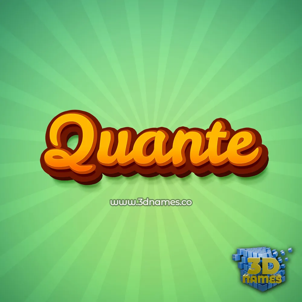 quante in Green Rays style - 3D name wallpaper
