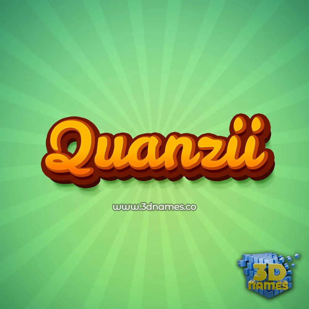 quanzii in Green Rays style - 3D name wallpaper