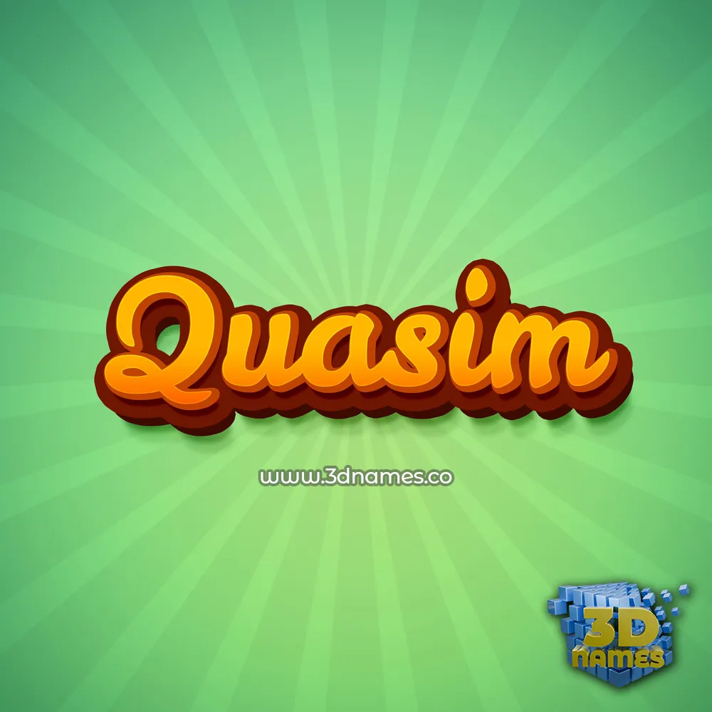 quasim in Green Rays style - 3D name wallpaper