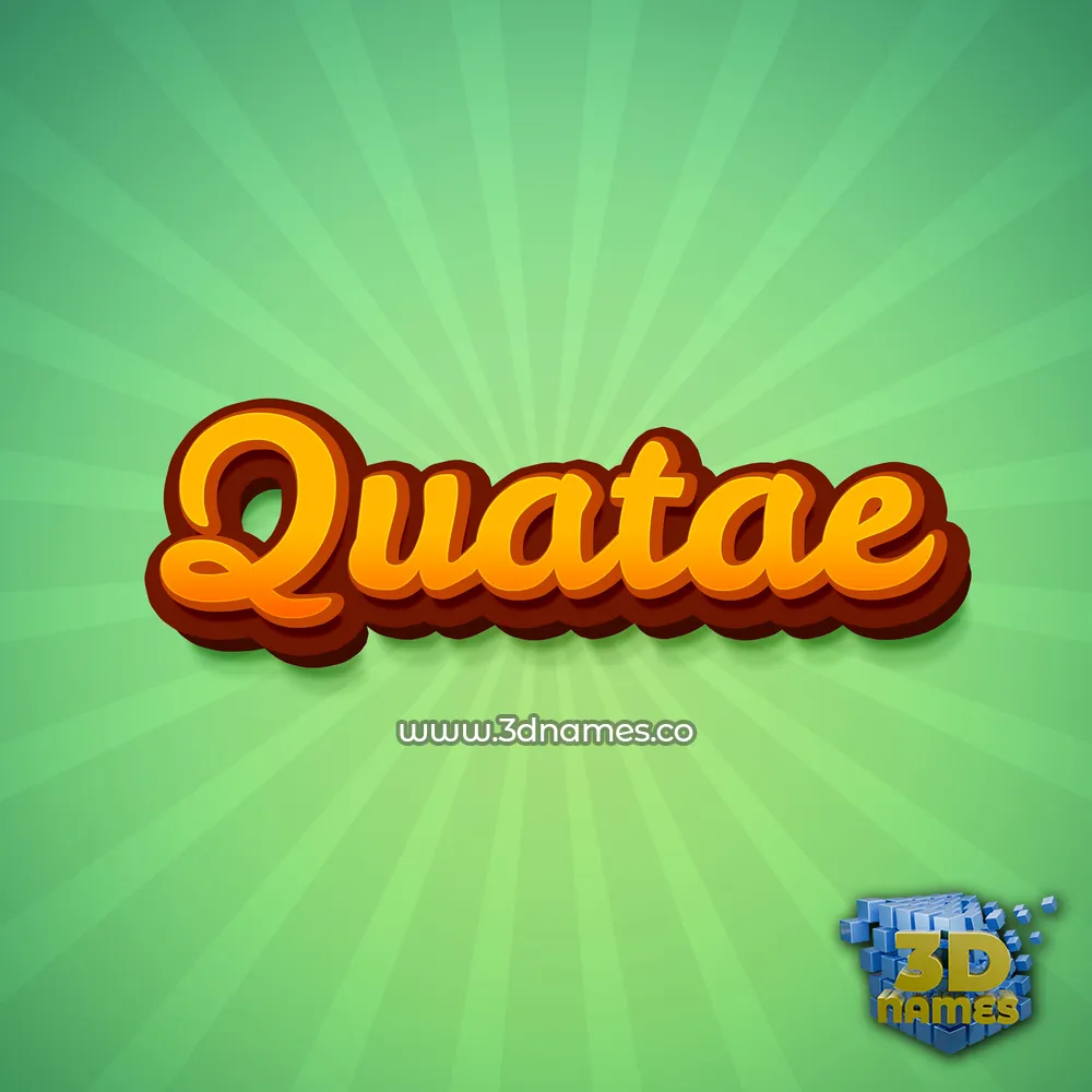 quatae in Green Rays style - 3D name wallpaper