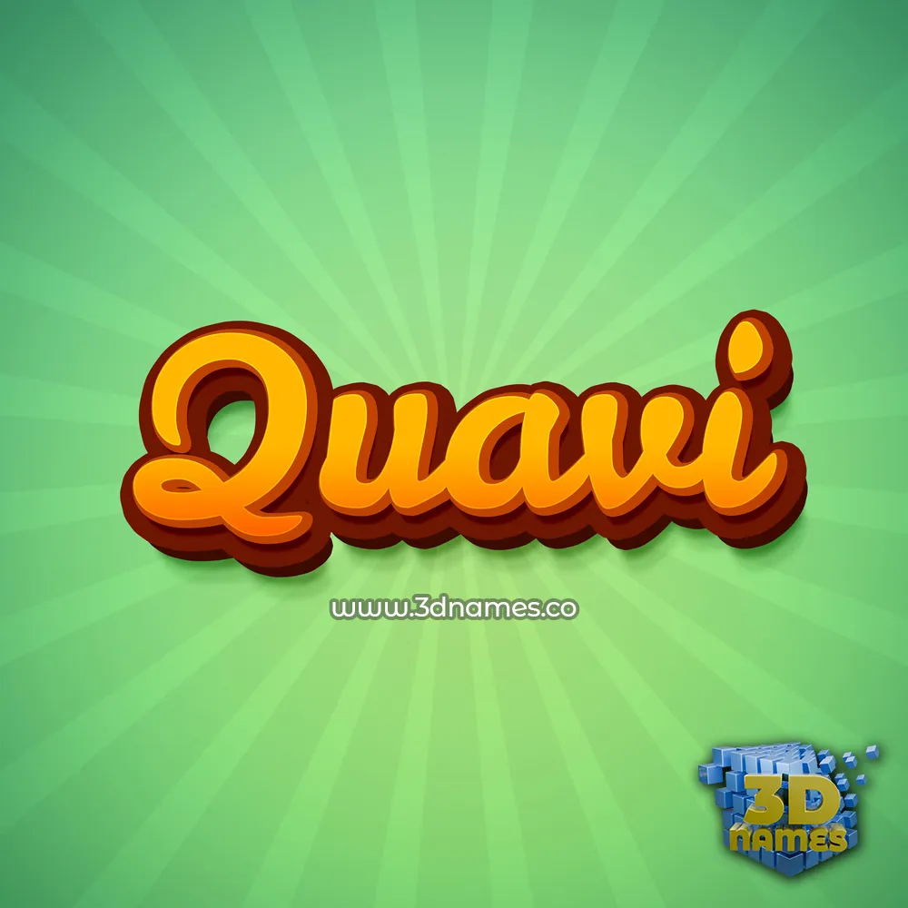 quavi in Green Rays style - 3D name wallpaper