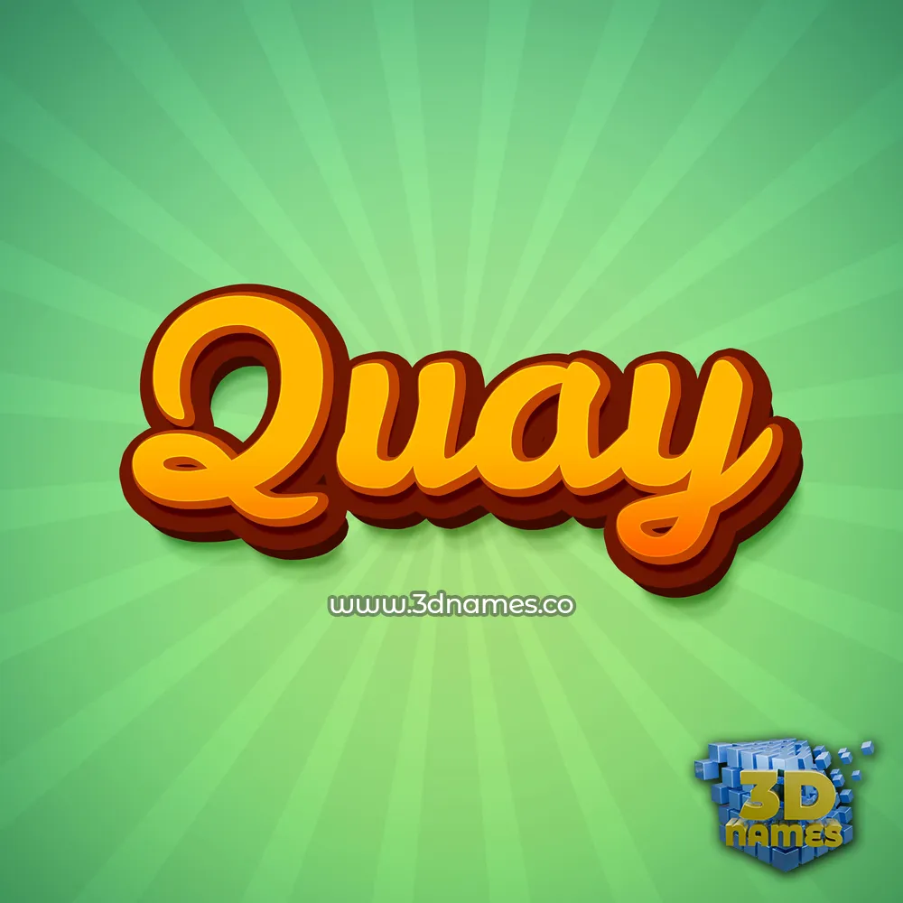 quay in Green Rays style - 3D name wallpaper