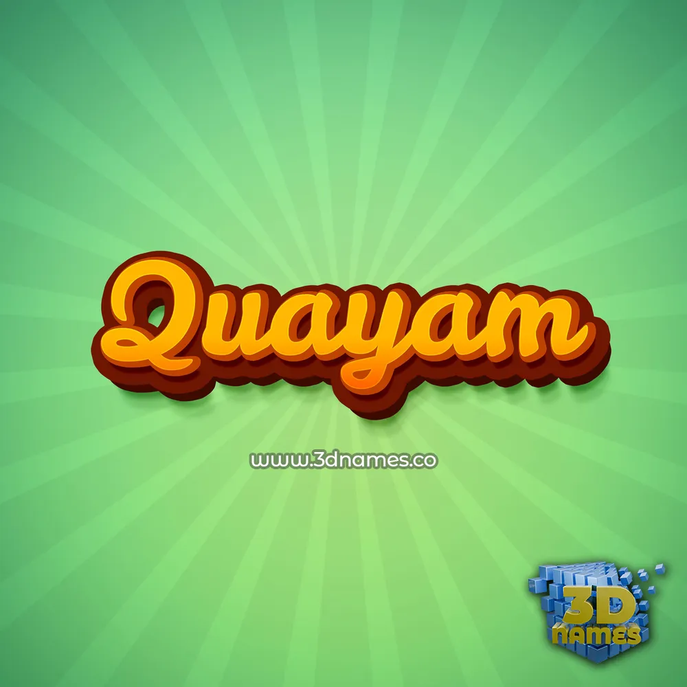 quayam in Green Rays style - 3D name wallpaper