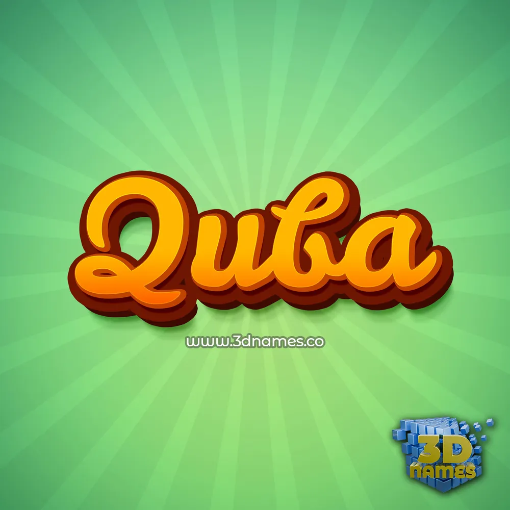 quba in Green Rays style - 3D name wallpaper