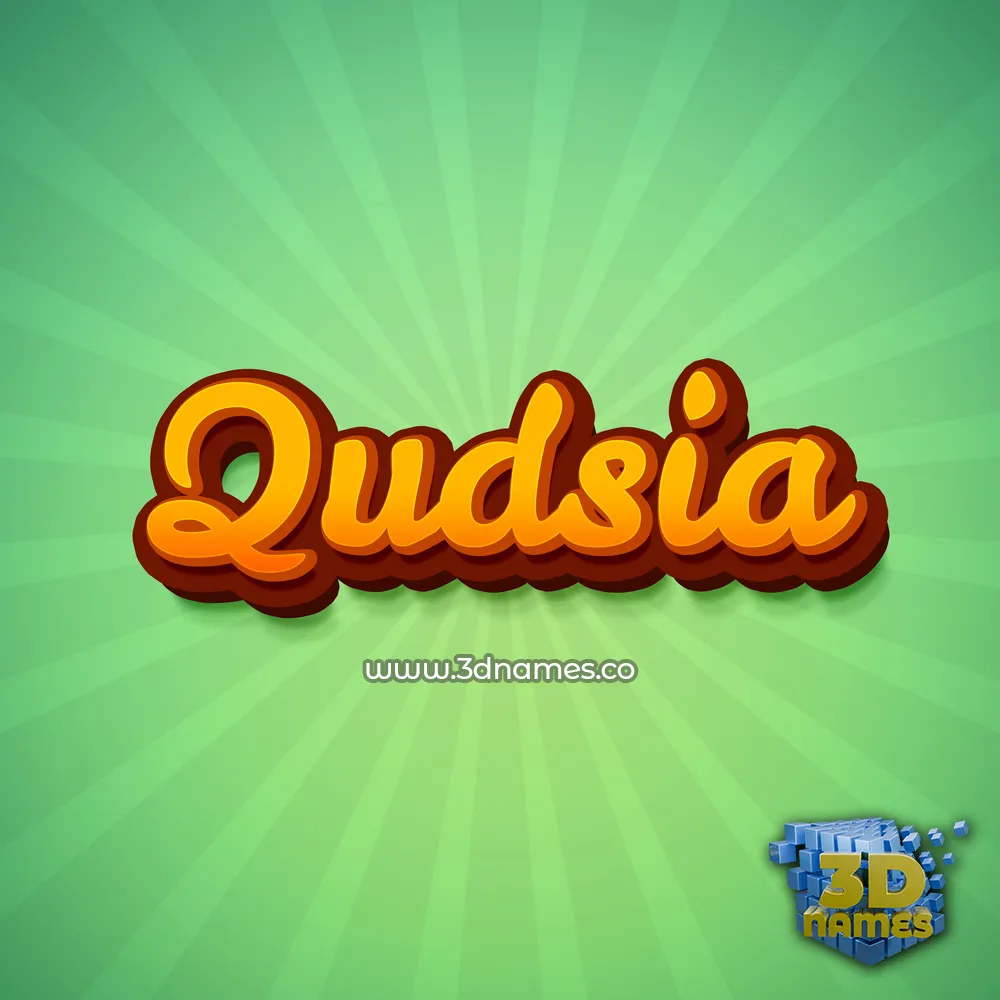 qudsia in Green Rays style - 3D name wallpaper