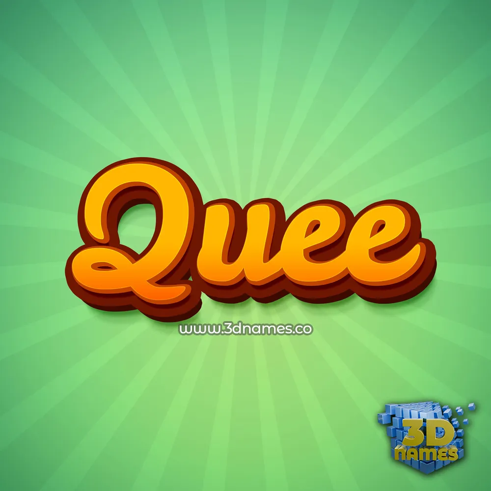 quee in Green Rays style - 3D name wallpaper