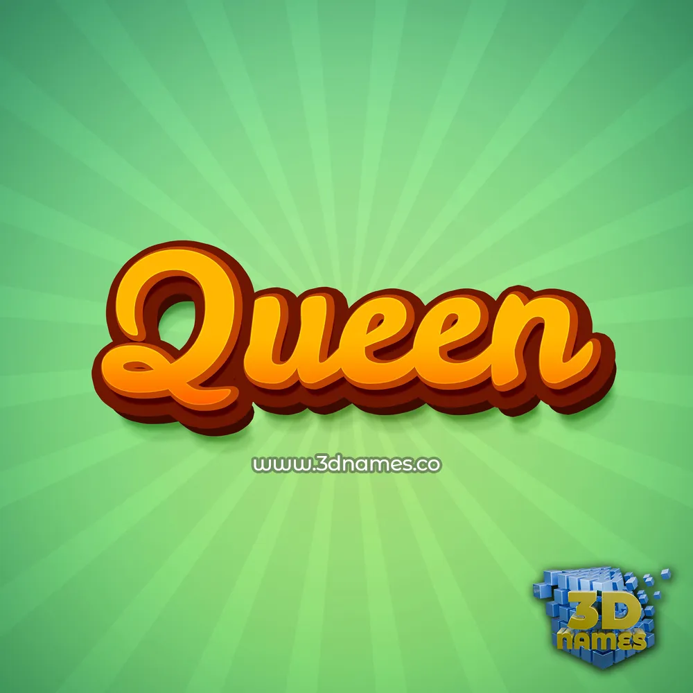 queen in Green Rays style - 3D name wallpaper