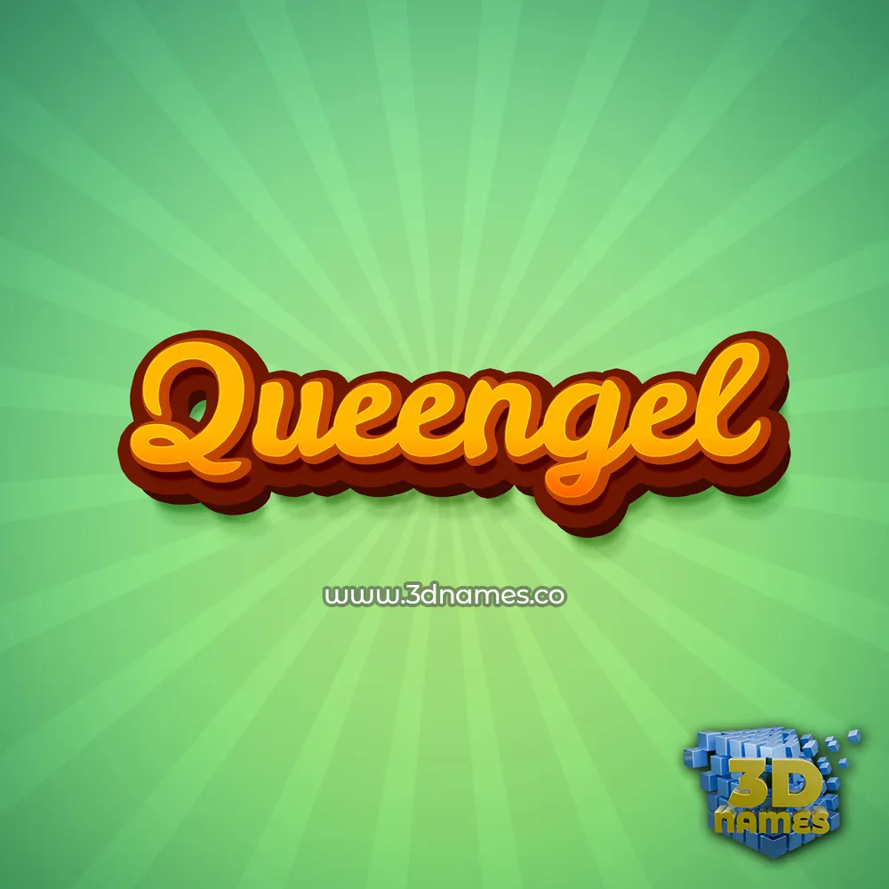 queengel in Green Rays style - 3D name wallpaper