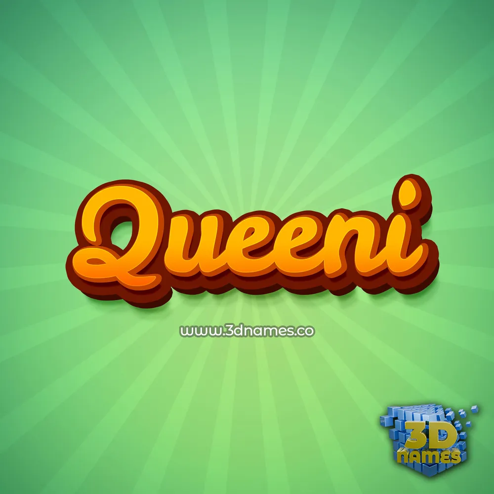 queeni in Green Rays style - 3D name wallpaper