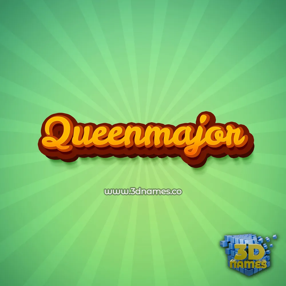 queenmajor in Green Rays style - 3D name wallpaper