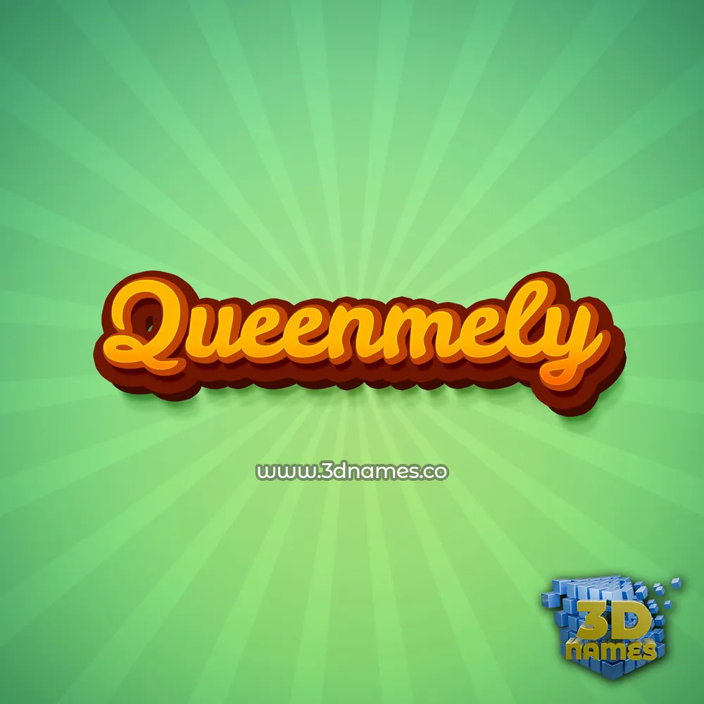 queenmely in Green Rays style - 3D name wallpaper