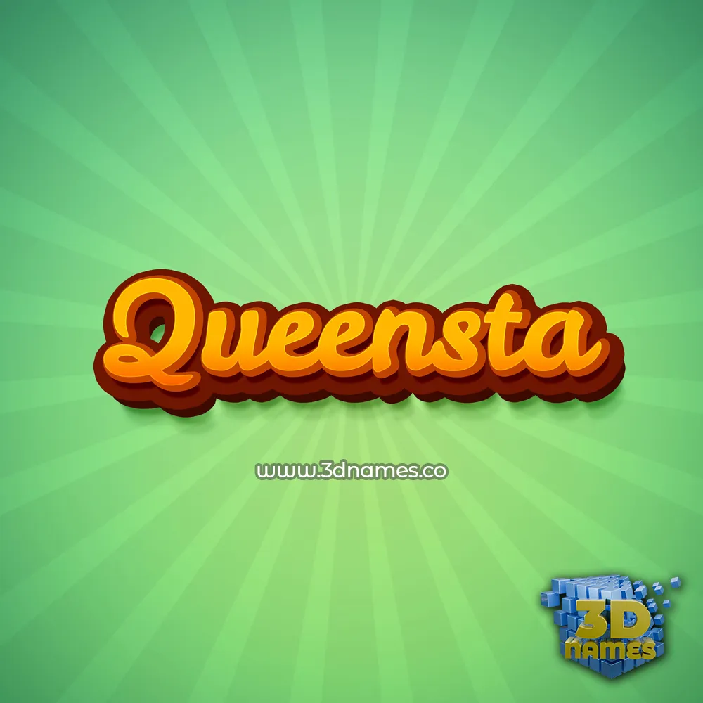 queensta in Green Rays style - 3D name wallpaper