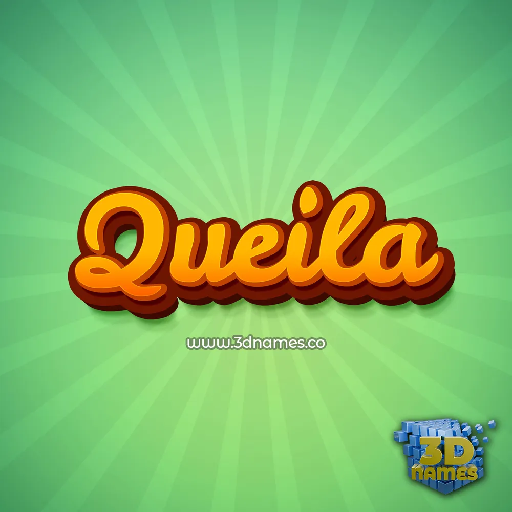 queila in Green Rays style - 3D name wallpaper