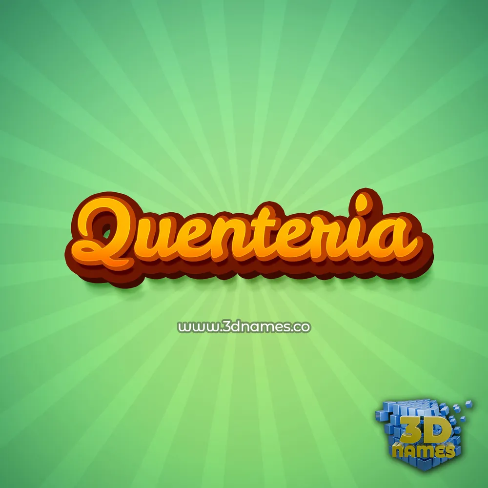 quenteria in Green Rays style - 3D name wallpaper