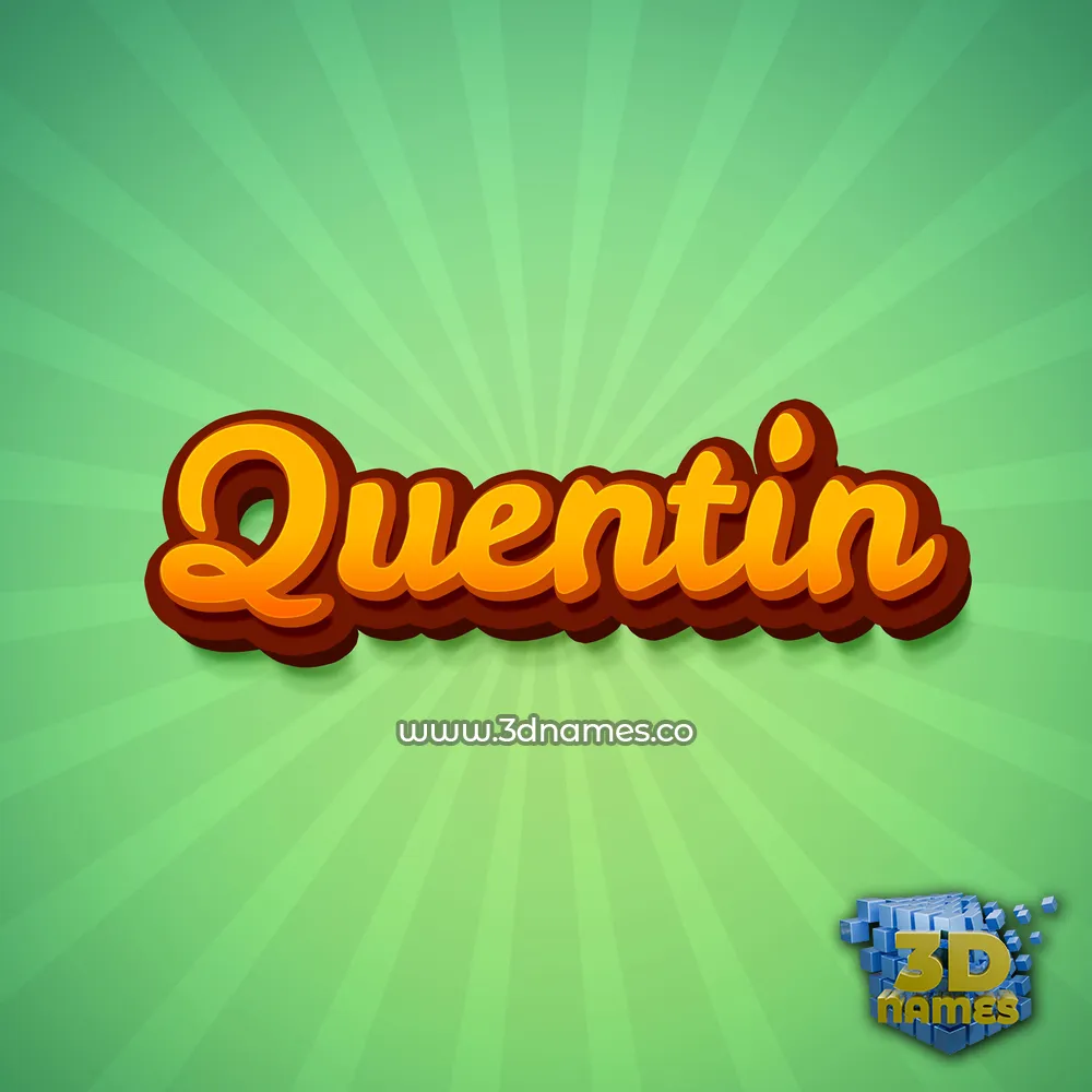 quentin in Green Rays style - 3D name wallpaper
