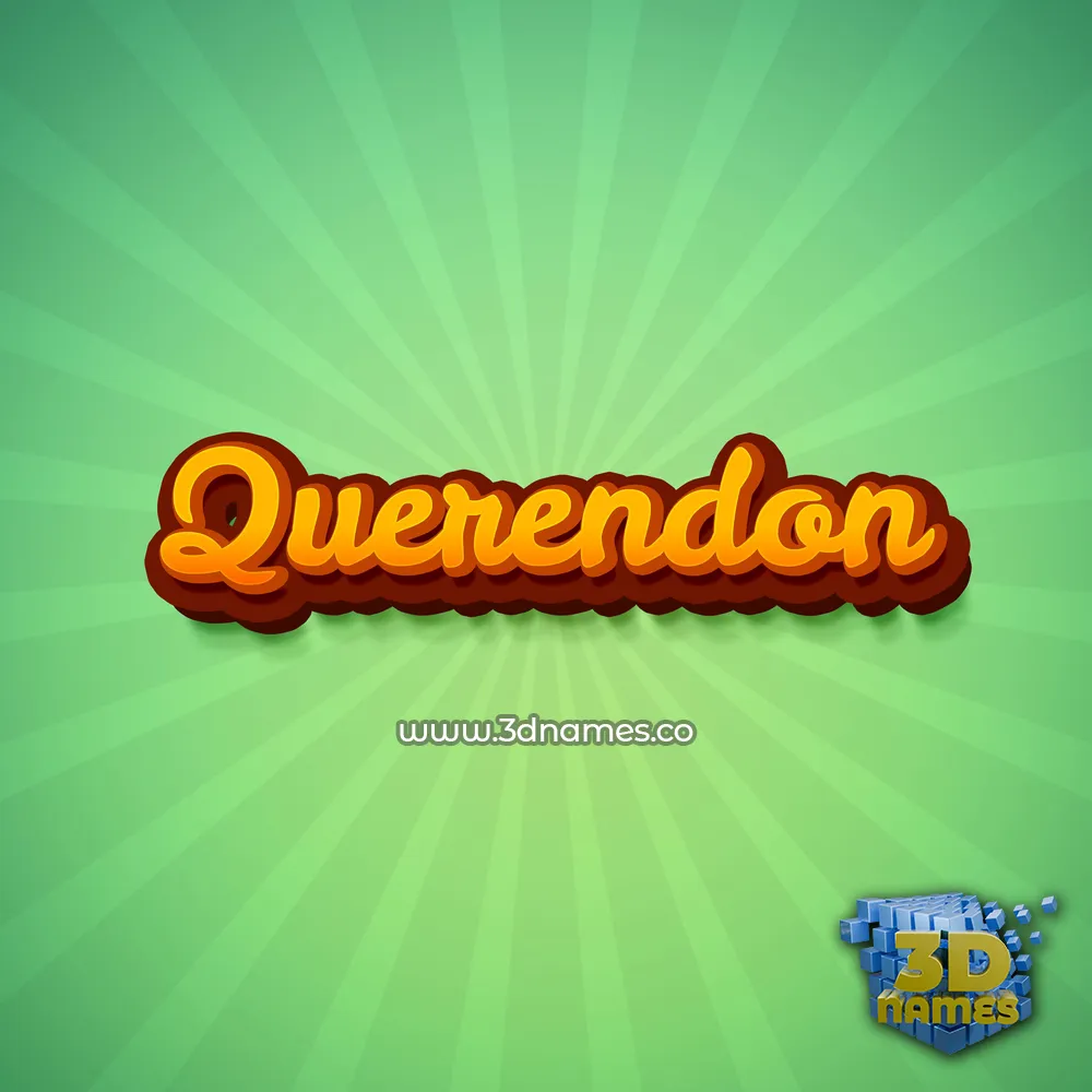 querendon in Green Rays style - 3D name wallpaper