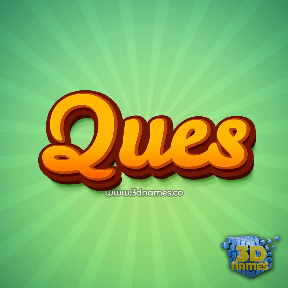 ques in Green Rays style - 3D name wallpaper