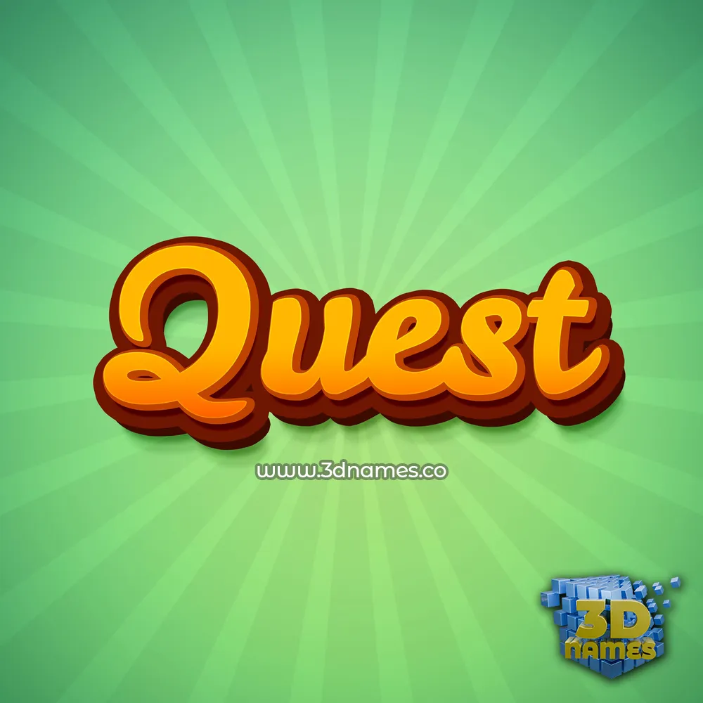 quest in Green Rays style - 3D name wallpaper