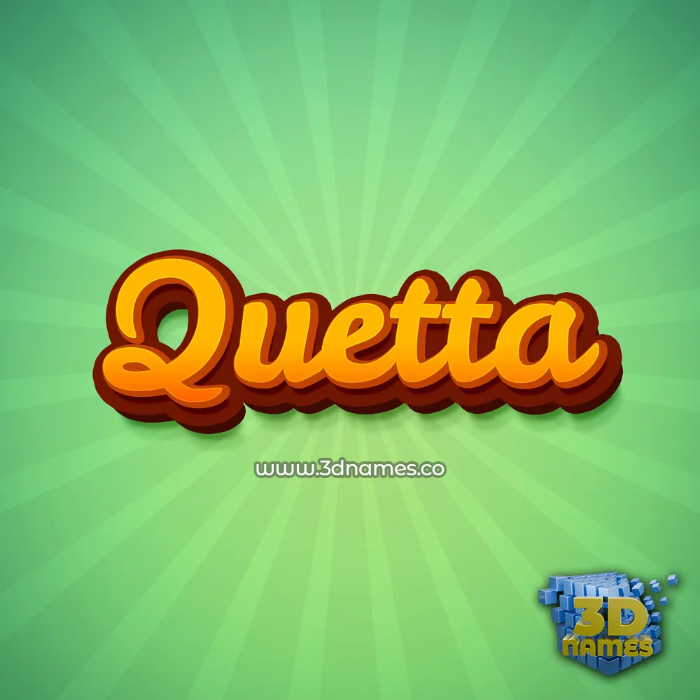 quetta in Green Rays style - 3D name wallpaper