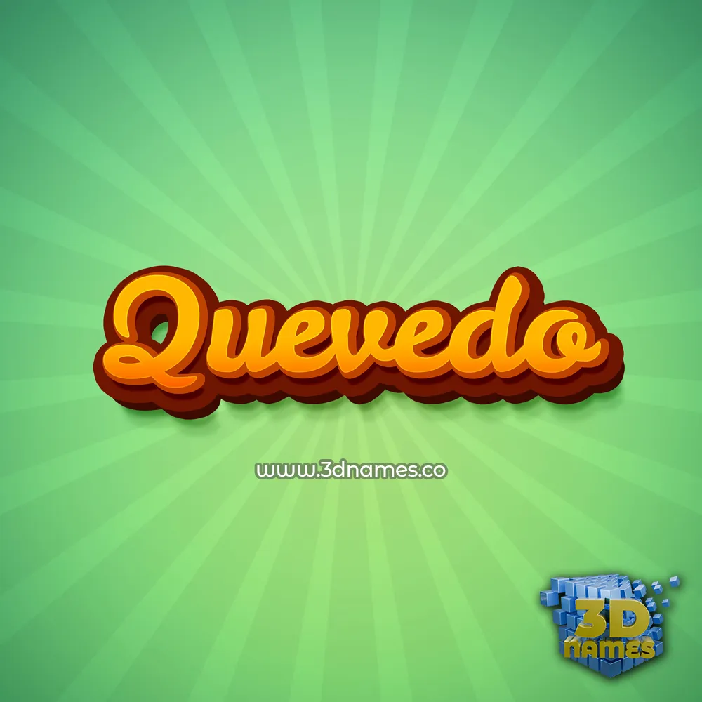 quevedo in Green Rays style - 3D name wallpaper