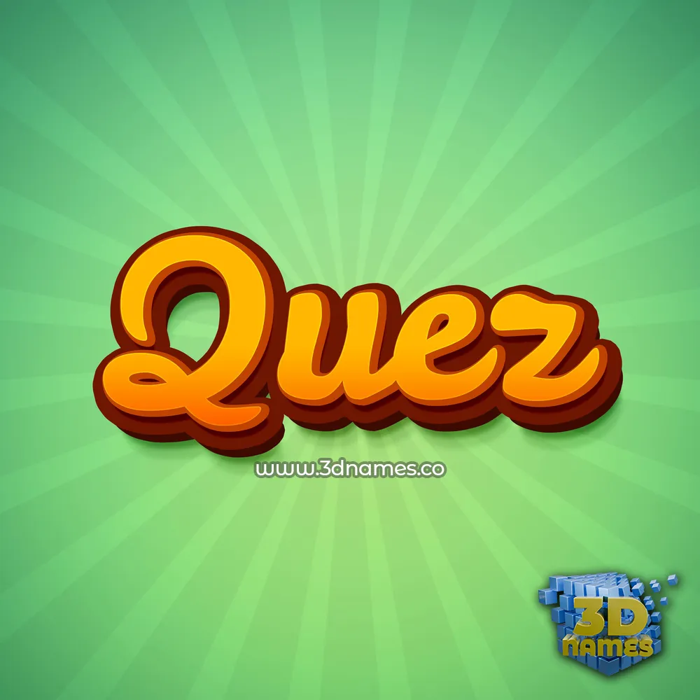 quez in Green Rays style - 3D name wallpaper