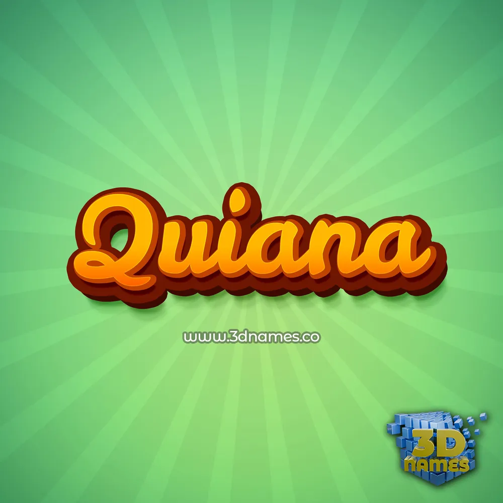 quiana in Green Rays style - 3D name wallpaper