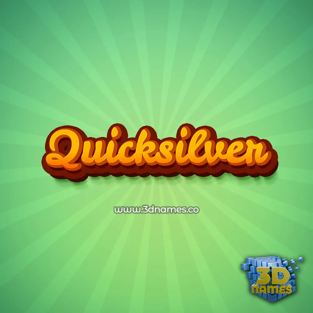 quicksilver in Green Rays style - 3D name wallpaper