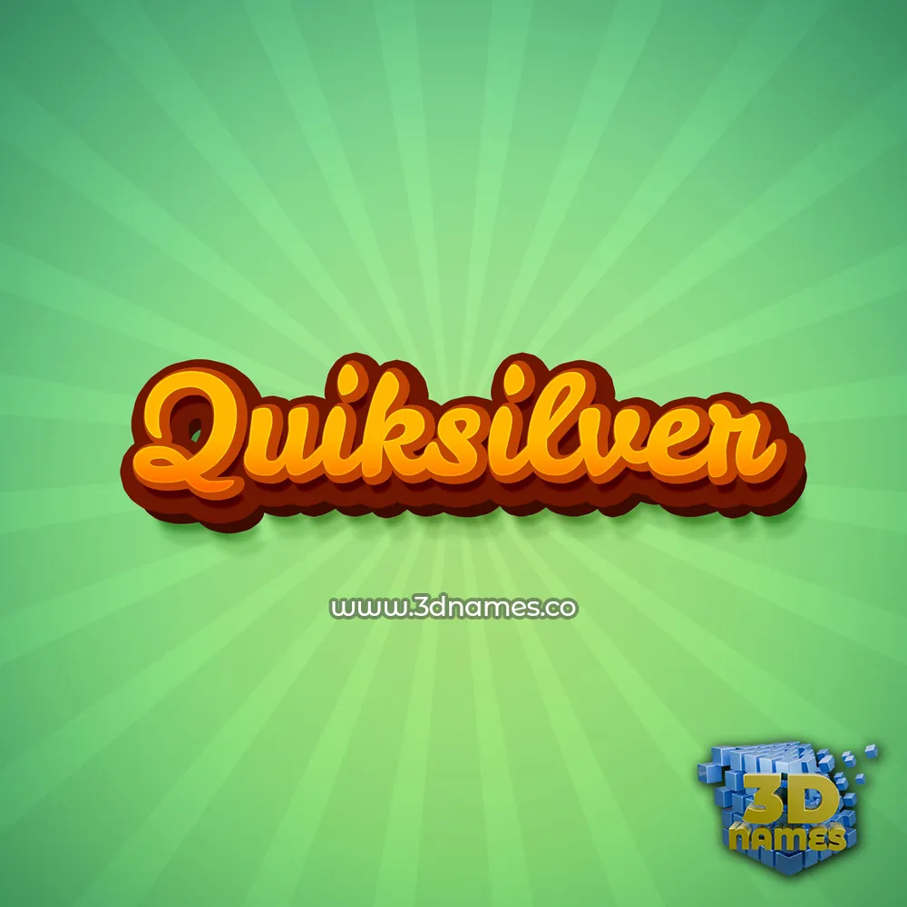 quiksilver in Green Rays style - 3D name wallpaper
