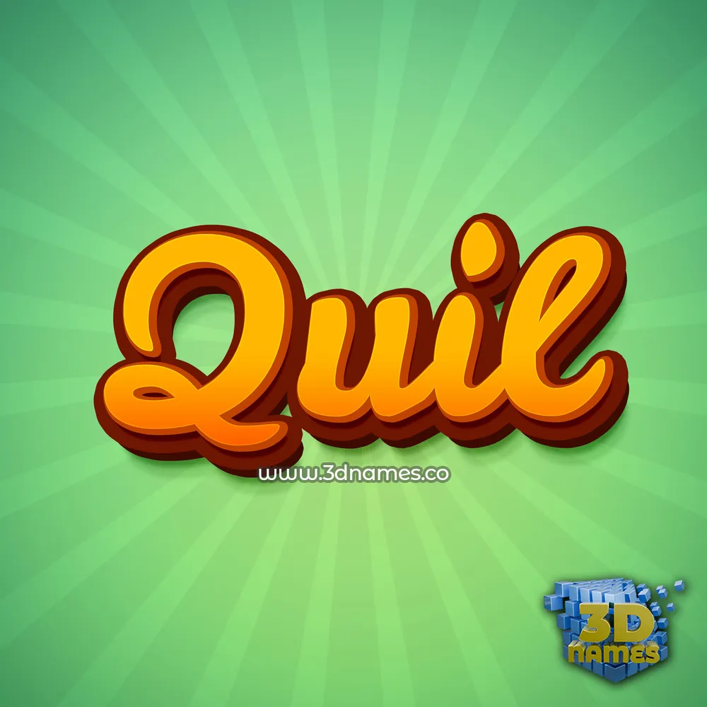 quil in Green Rays style - 3D name wallpaper