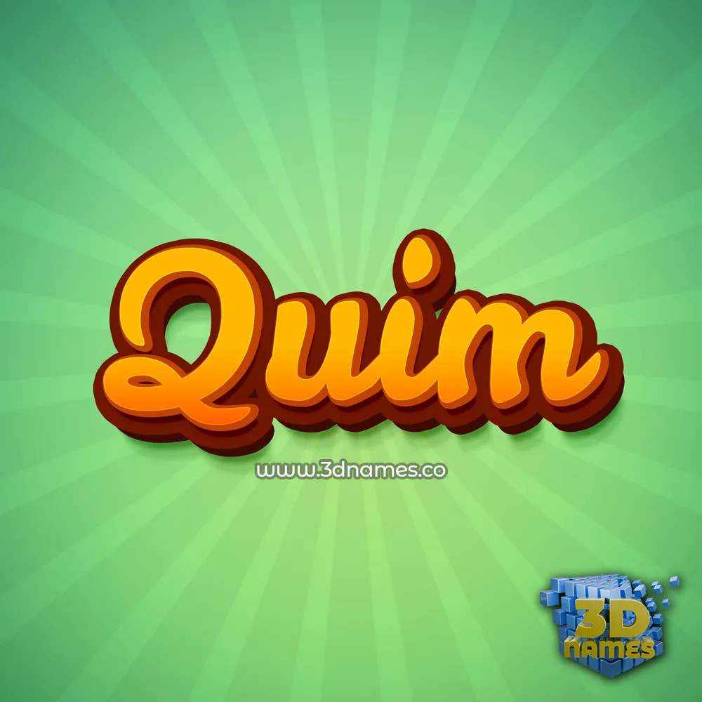 quim in Green Rays style - 3D name wallpaper