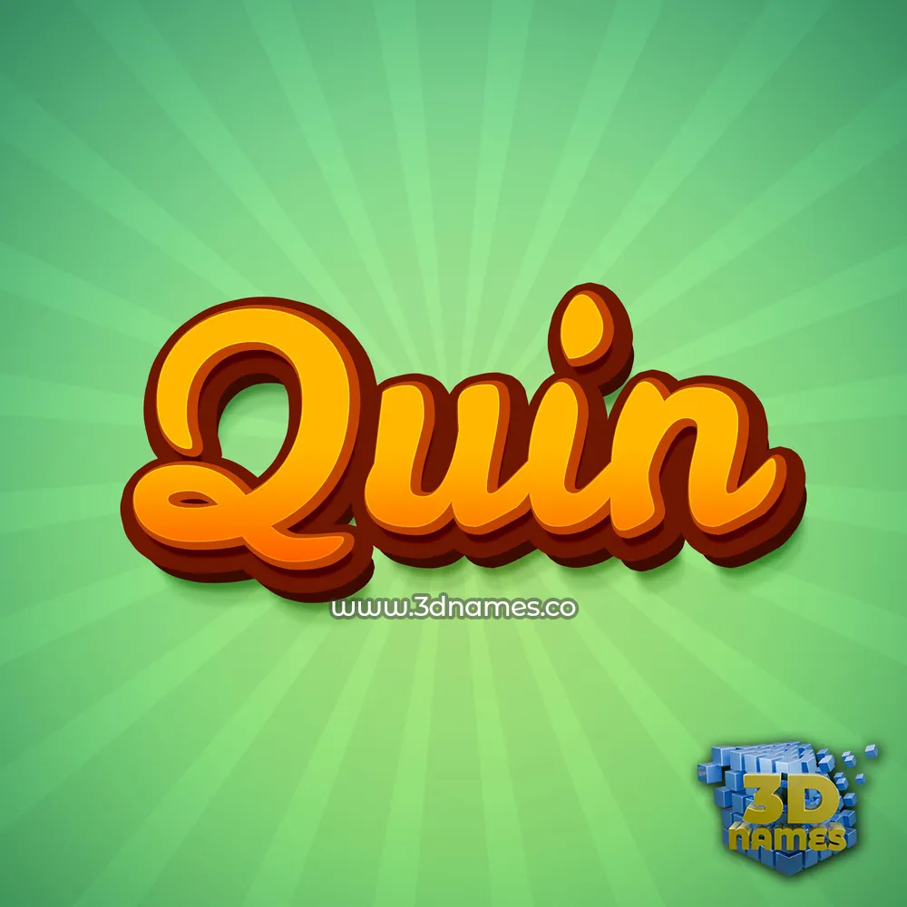 quin in Green Rays style - 3D name wallpaper
