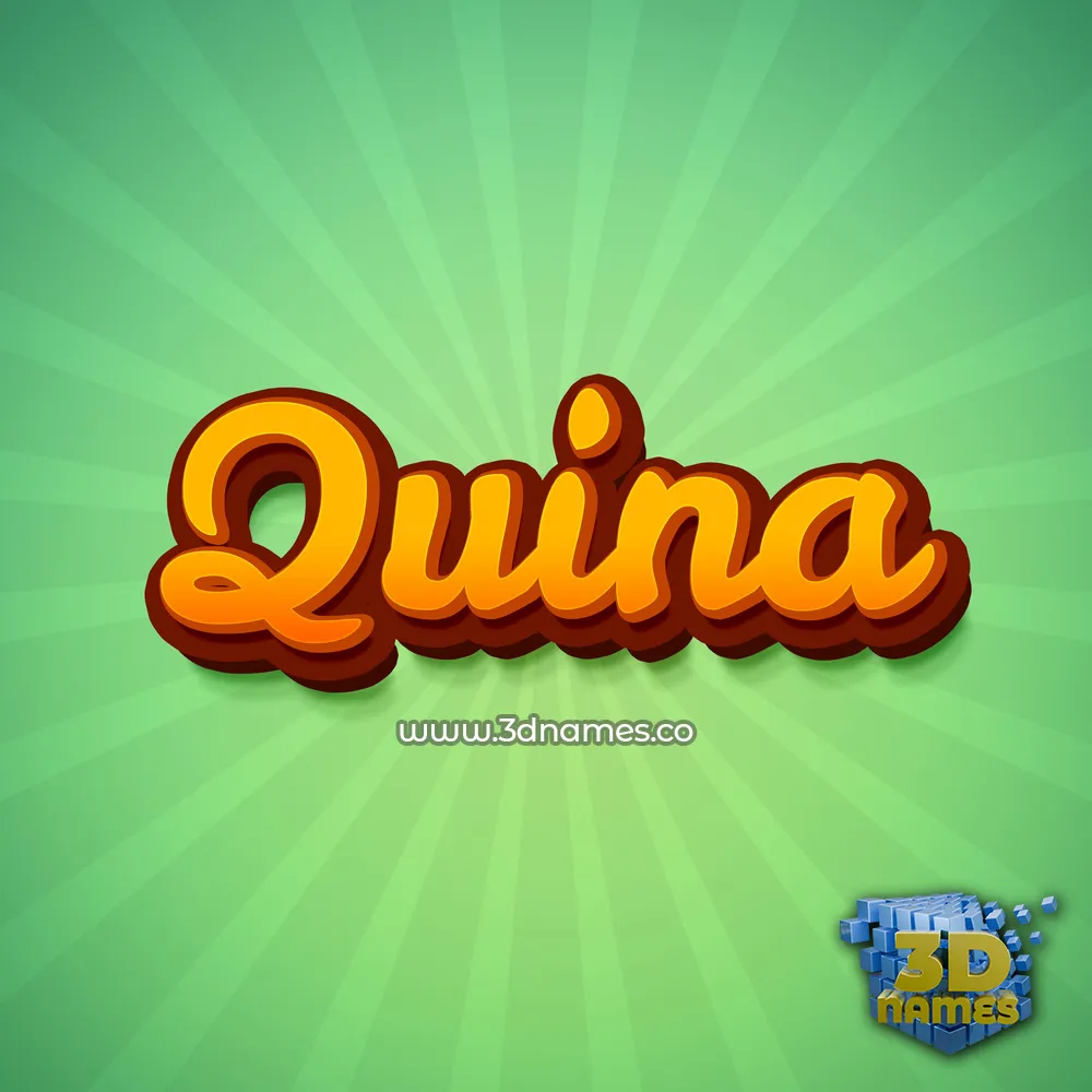 quina in Green Rays style - 3D name wallpaper