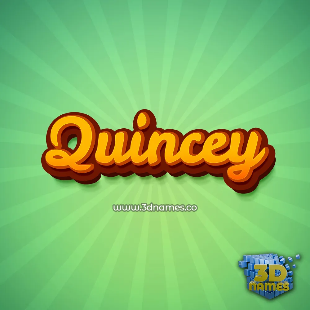 quincey in Green Rays style - 3D name wallpaper