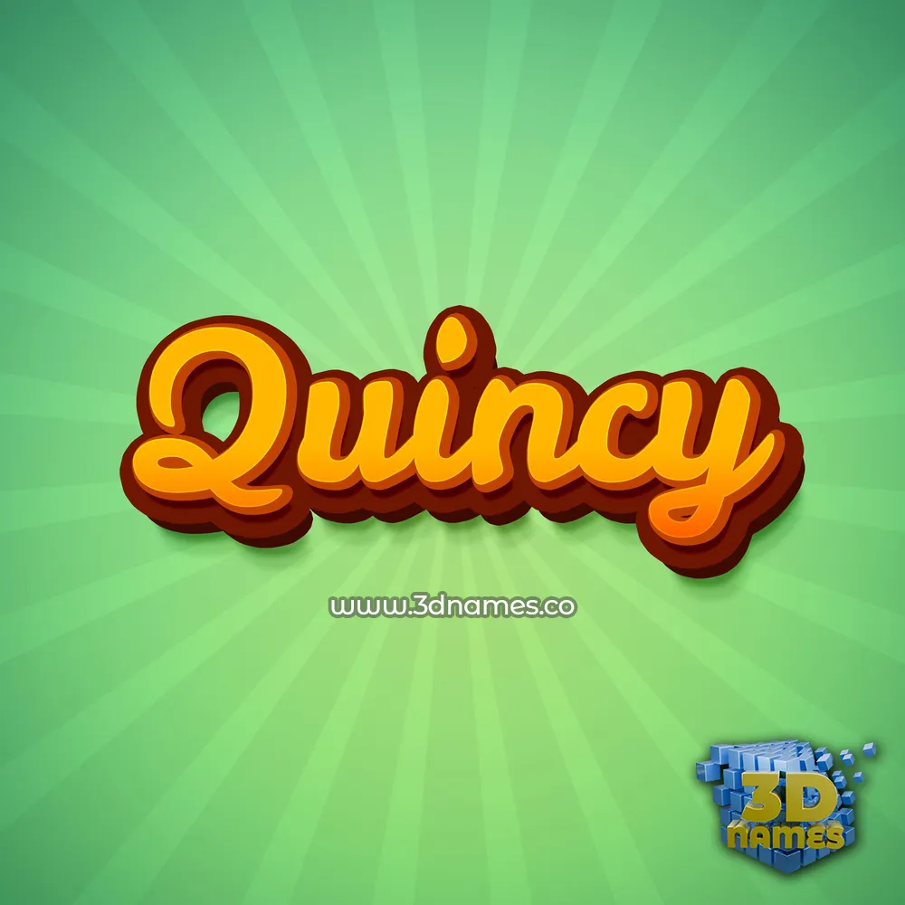 quincy in Green Rays style - 3D name wallpaper