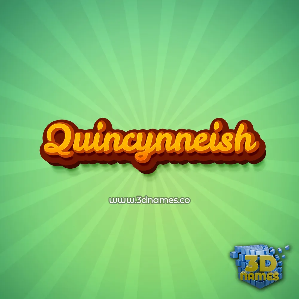 quincynneish in Green Rays style - 3D name wallpaper
