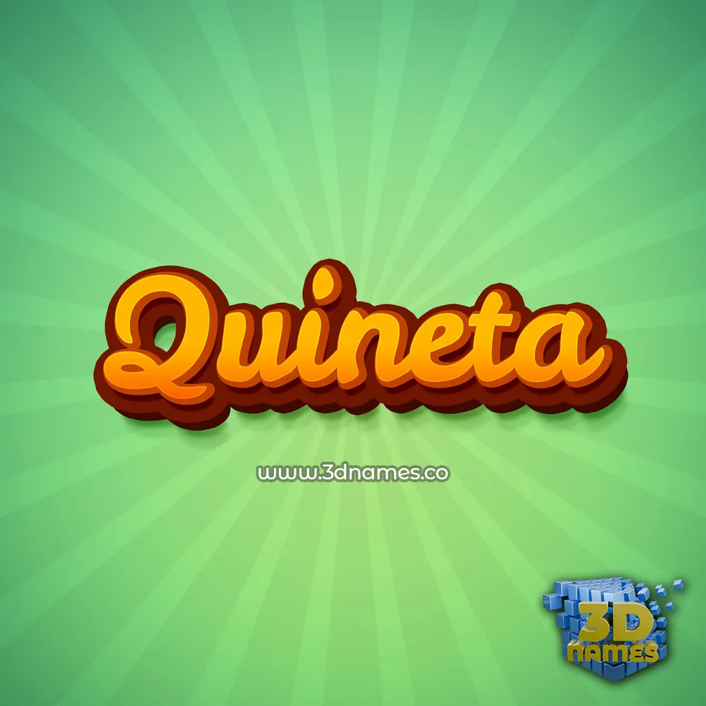 quineta in Green Rays style - 3D name wallpaper