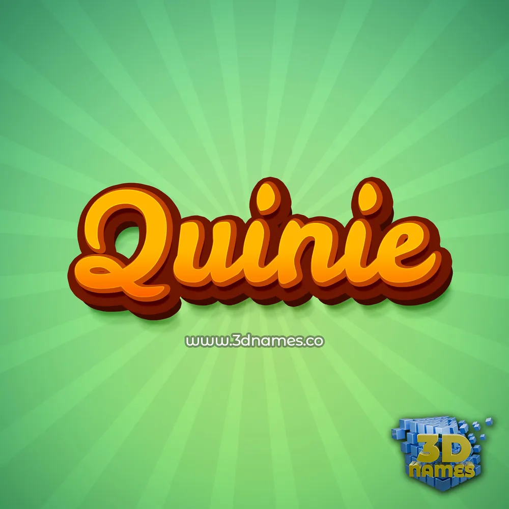 quinie in Green Rays style - 3D name wallpaper