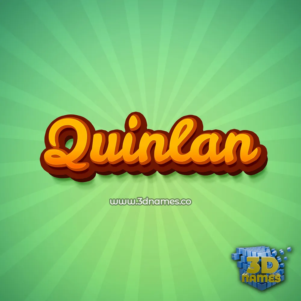 quinlan in Green Rays style - 3D name wallpaper
