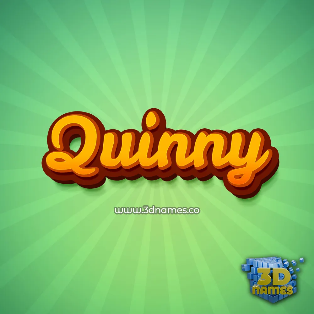 quinny in Green Rays style - 3D name wallpaper