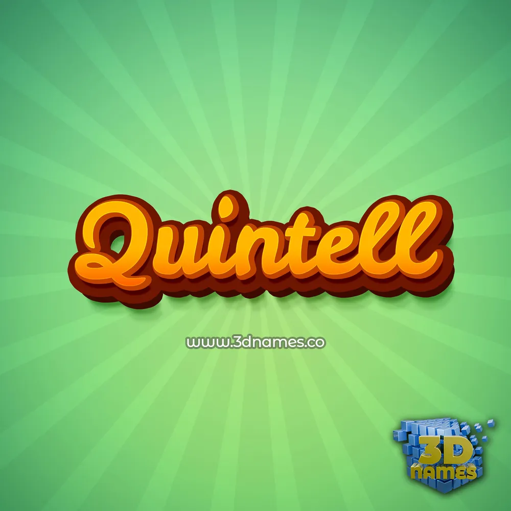 quintell in Green Rays style - 3D name wallpaper