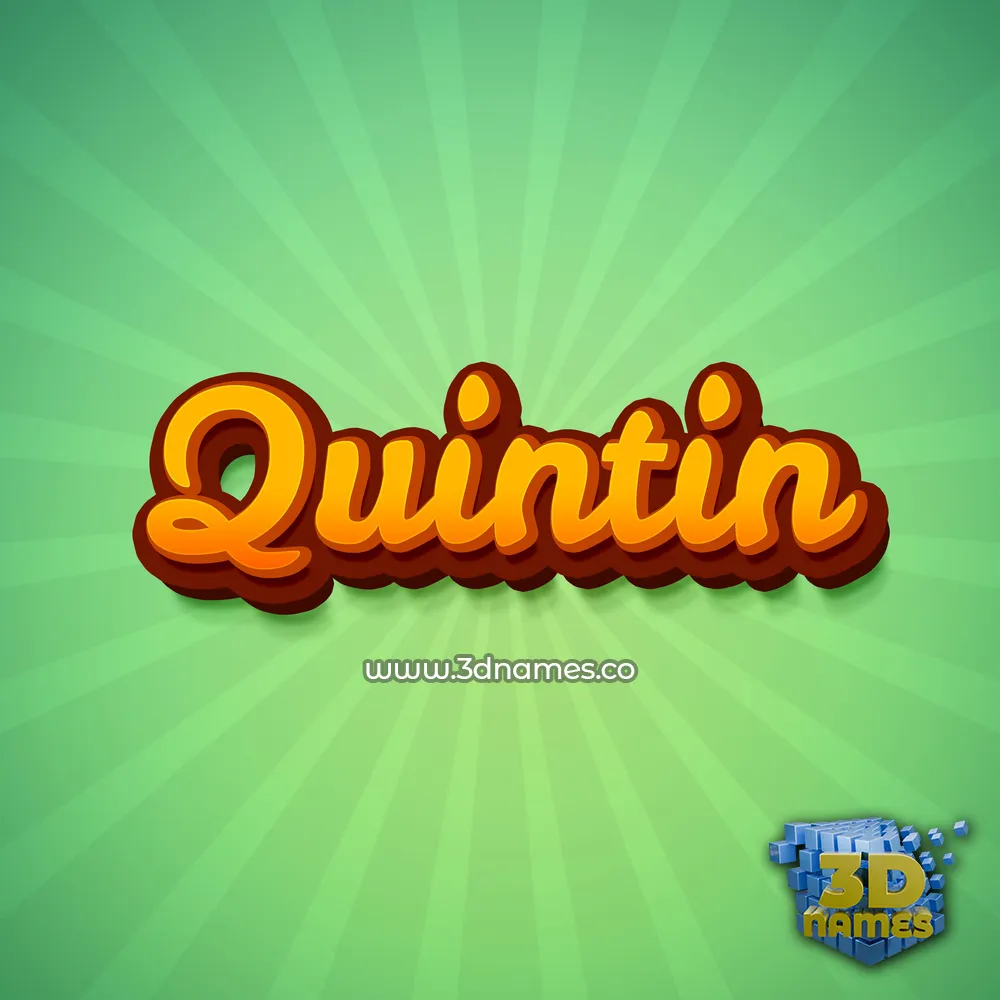 quintin in Green Rays style - 3D name wallpaper