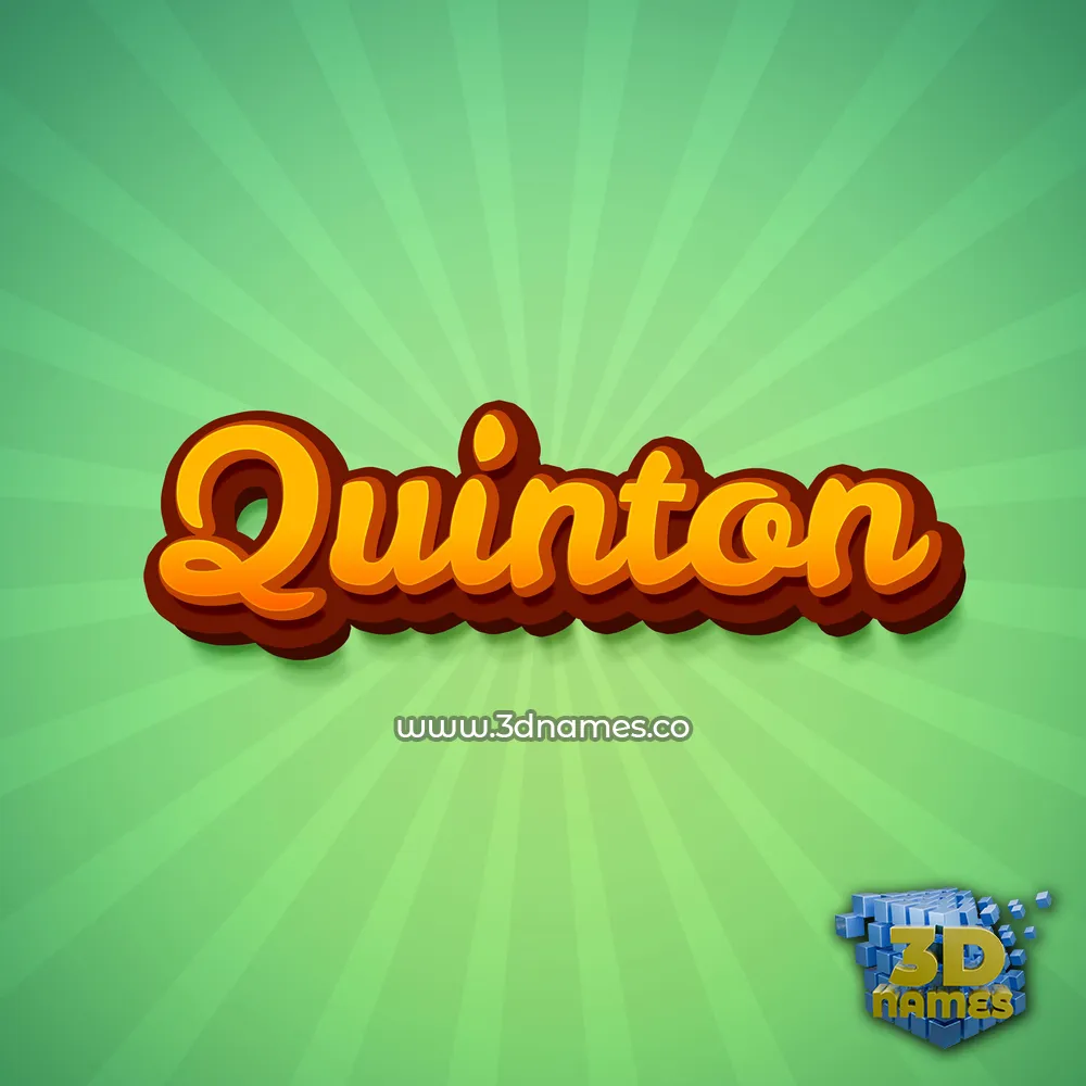 quinton in Green Rays style - 3D name wallpaper
