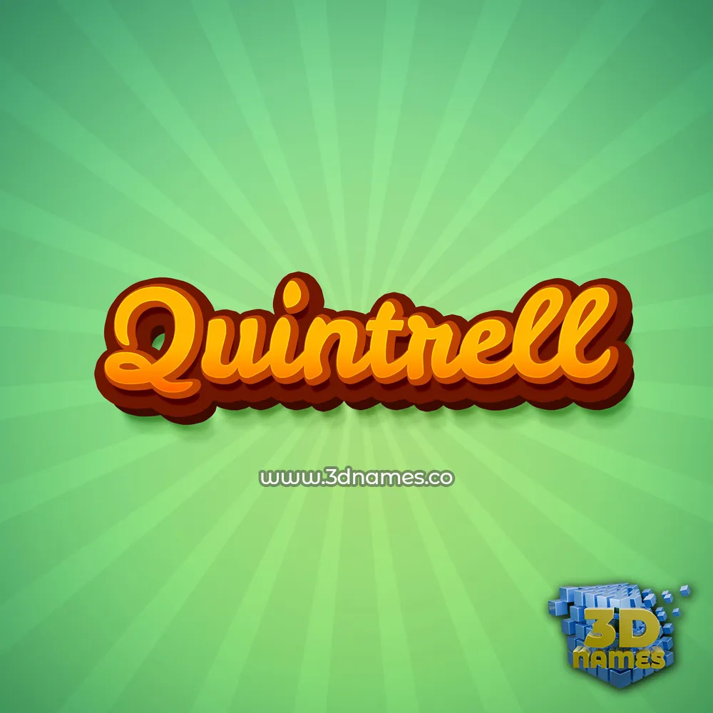 quintrell in Green Rays style - 3D name wallpaper